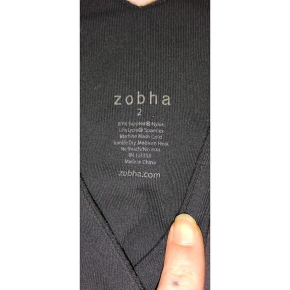 ZOBHA ELLA SHELF BRA SLEEVELESS KNIT TOP BLACK WOMENS SIZE 2 - Picture 3 of 6